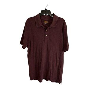 Foundry Mens Polo Shirt Size LT Large Tall Maroon Short Sleeve Button Pull Over